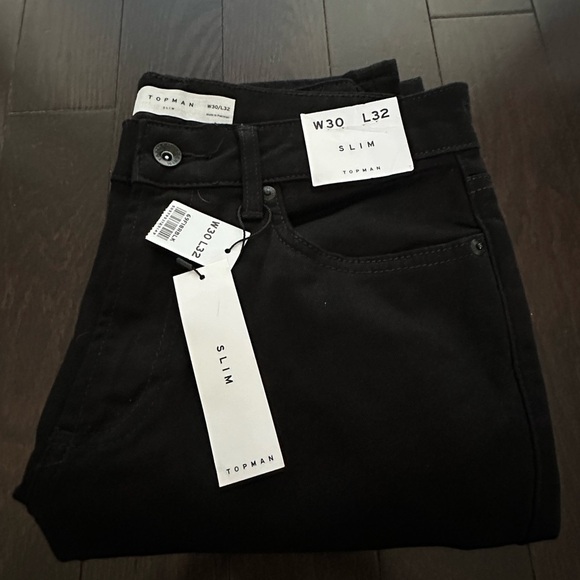 BNWT Topman Men’s Black Denim Slim Jeans W30 L32 - Picture 2 of 6